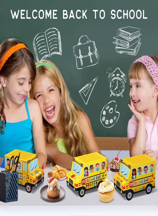 PerKoop 24 Pieces Back to School Treat Boxes School Bus Treat Boxes Yellow Bus Decoration Box for Kids Student Birthday Welcome Back to Classroom Party Candy Cookies Small Gift Decoration Supplies - Image 5